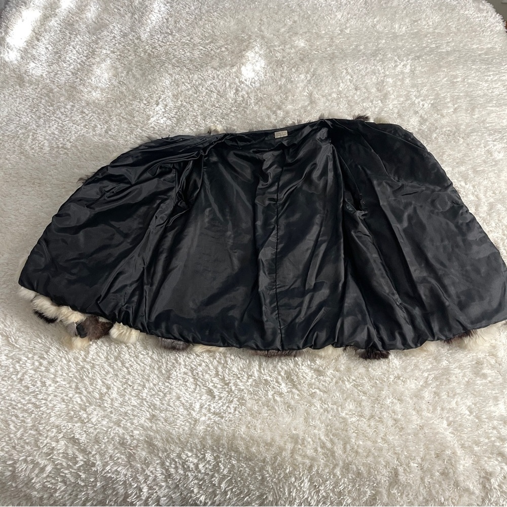 Vintage rabbit fur patchwork coat - size large, made in Korea - Picture 8 of 14